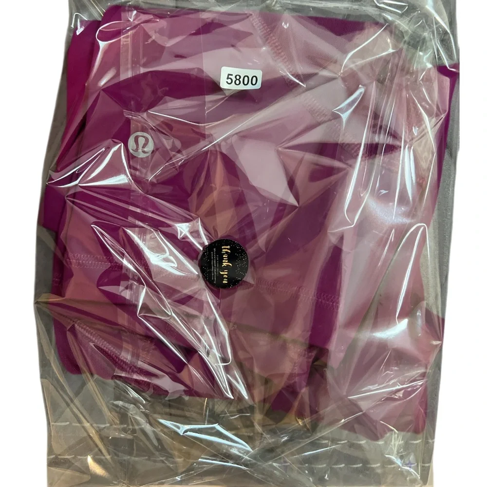 Lululemon Rush Hour Crop High‎ Rise Magenta Mesh Back Zip Pocket Leggings 8